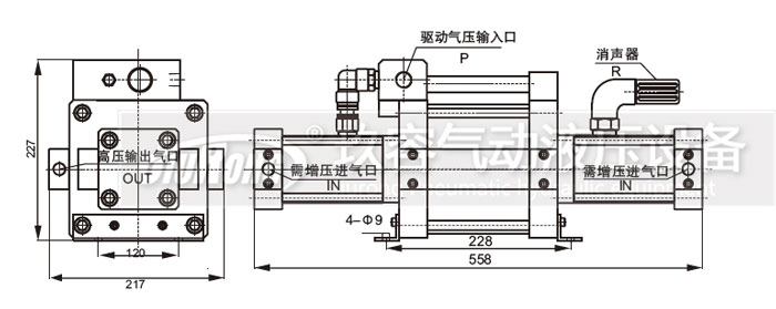 雙頭單作用氣體增壓泵詳細(xì)安裝接口說(shuō)明