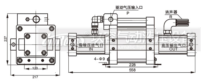 雙頭雙作用氣體增壓泵詳細(xì)安裝接口說(shuō)明