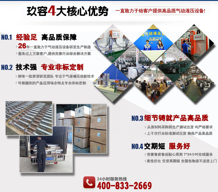 玖容氣液增壓缸品牌優(yōu)勢
